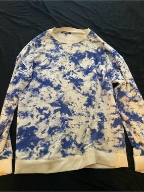 Blue and White Tie Dye Sweatshirt